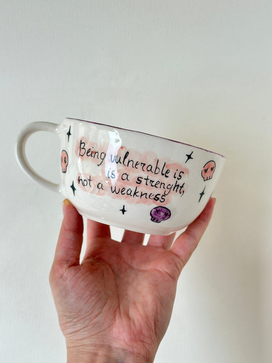 Black cat witch a black hat handmade mug
