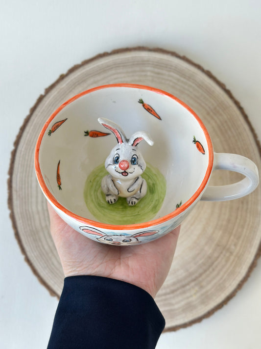 Rabbit handmade mug
