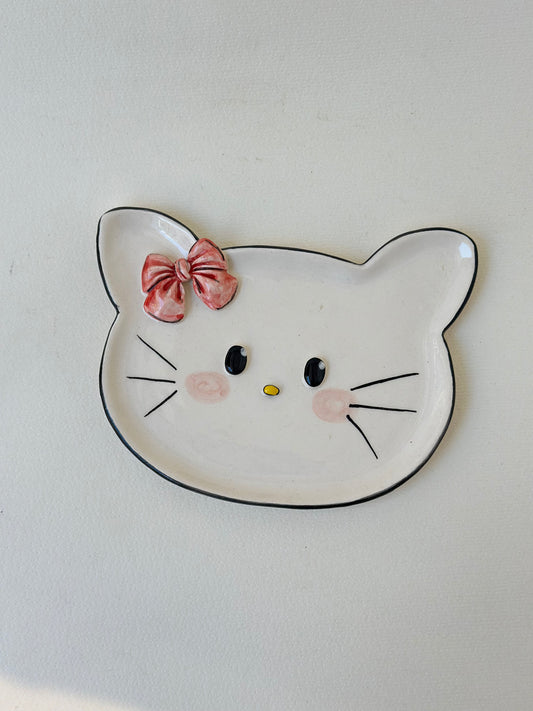 Cat handmade plate