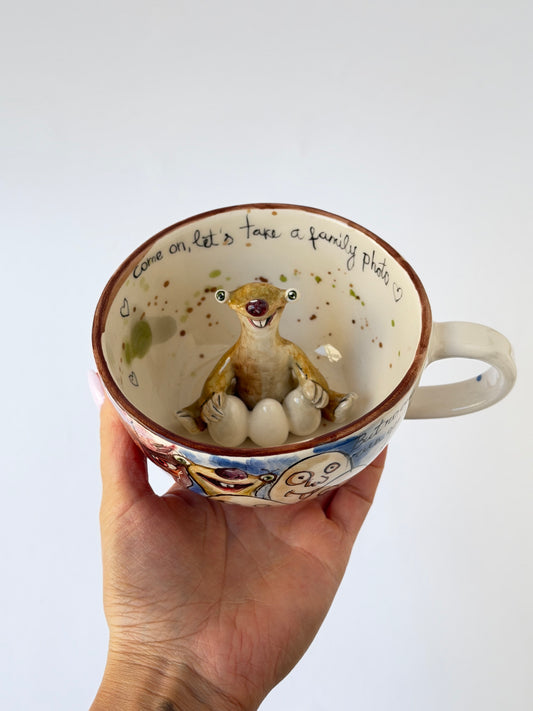 Ground sloth handmade ceramic mug
