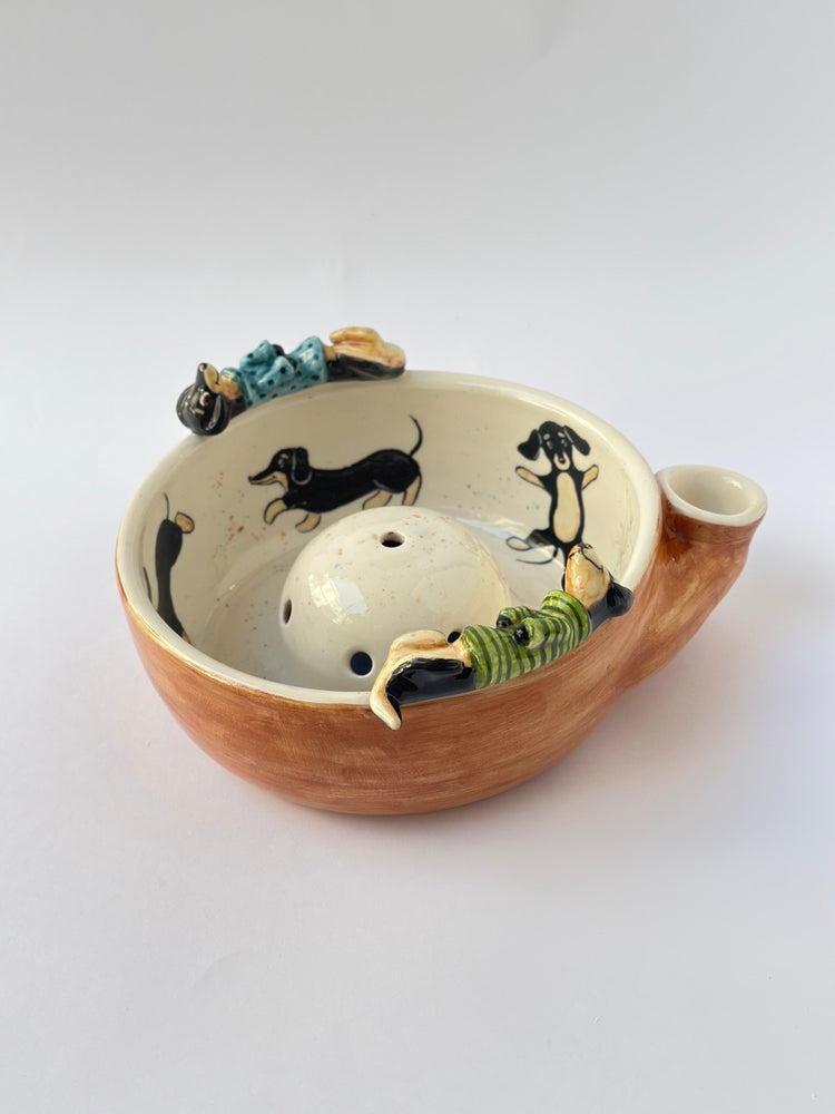 Dachshund dog handmade fruit washing bowl