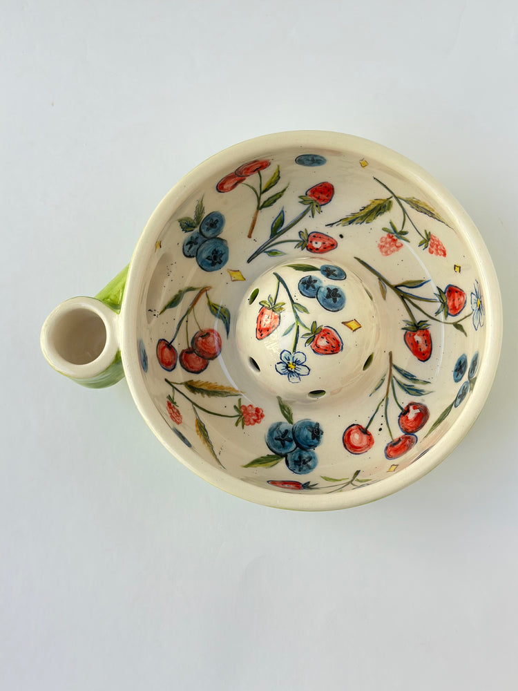 Handmade ceramic fruit washing bowl