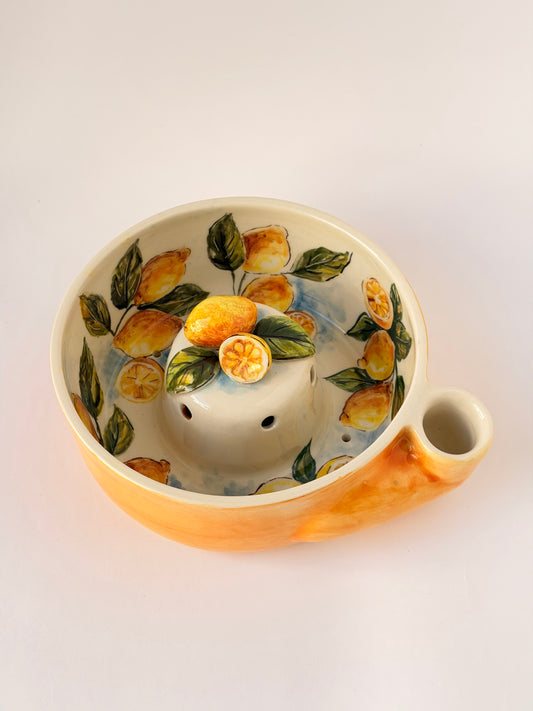 Lemon handmade ceramic washing bowl