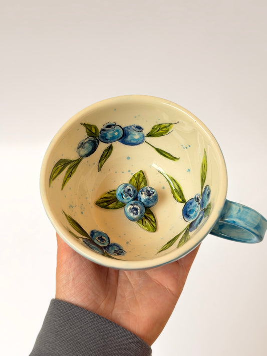 Blueberry handmade ceramic mug