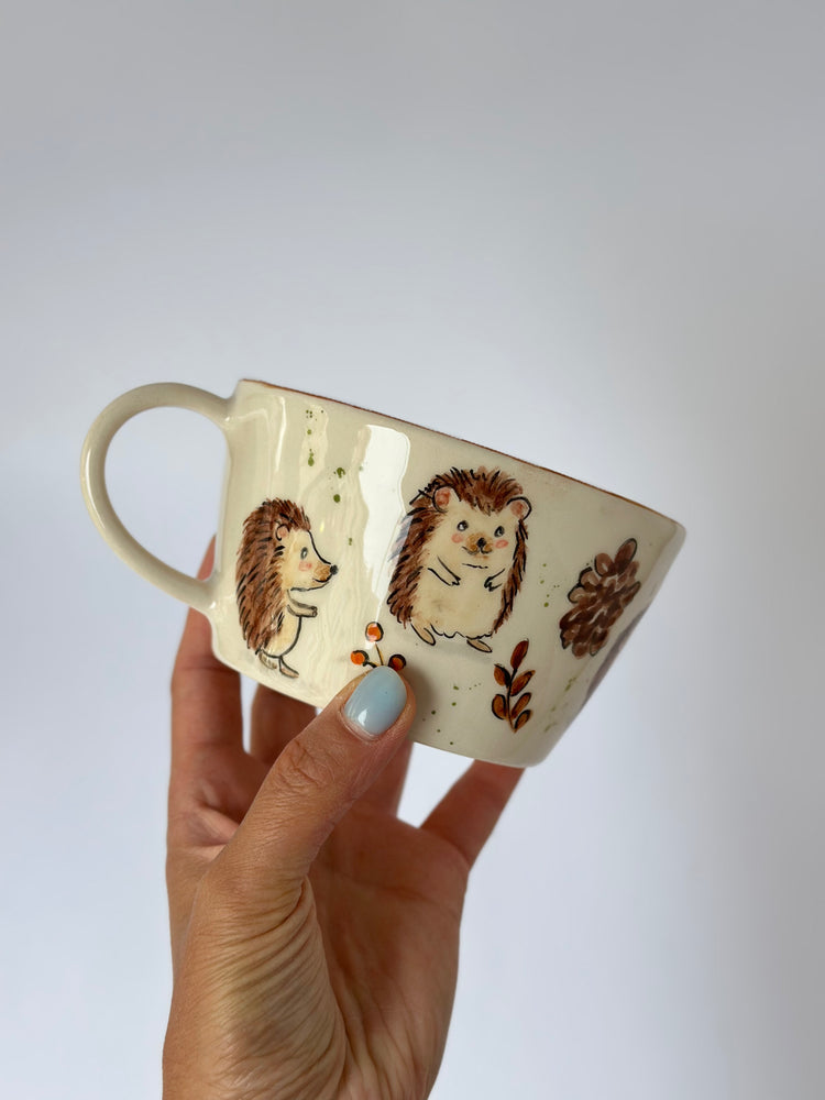 Hedgehog handmade ceramic cup