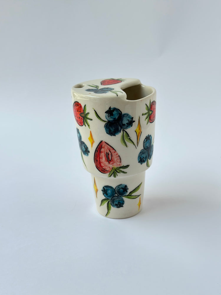 Handmade takeaway ceramic mug
