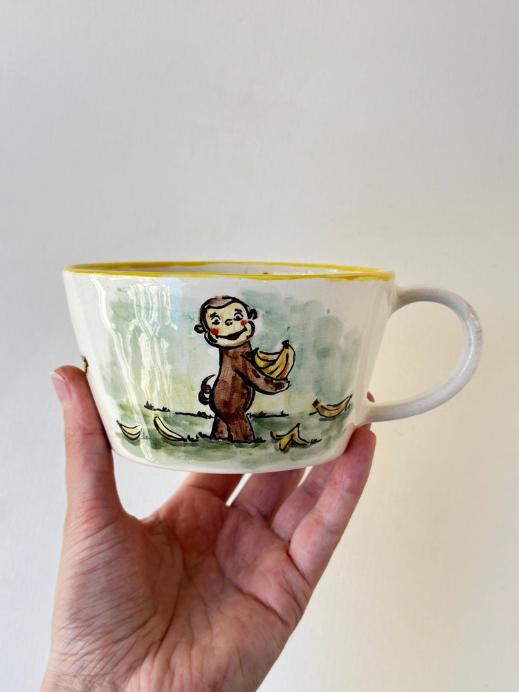 Monkey handmade mug