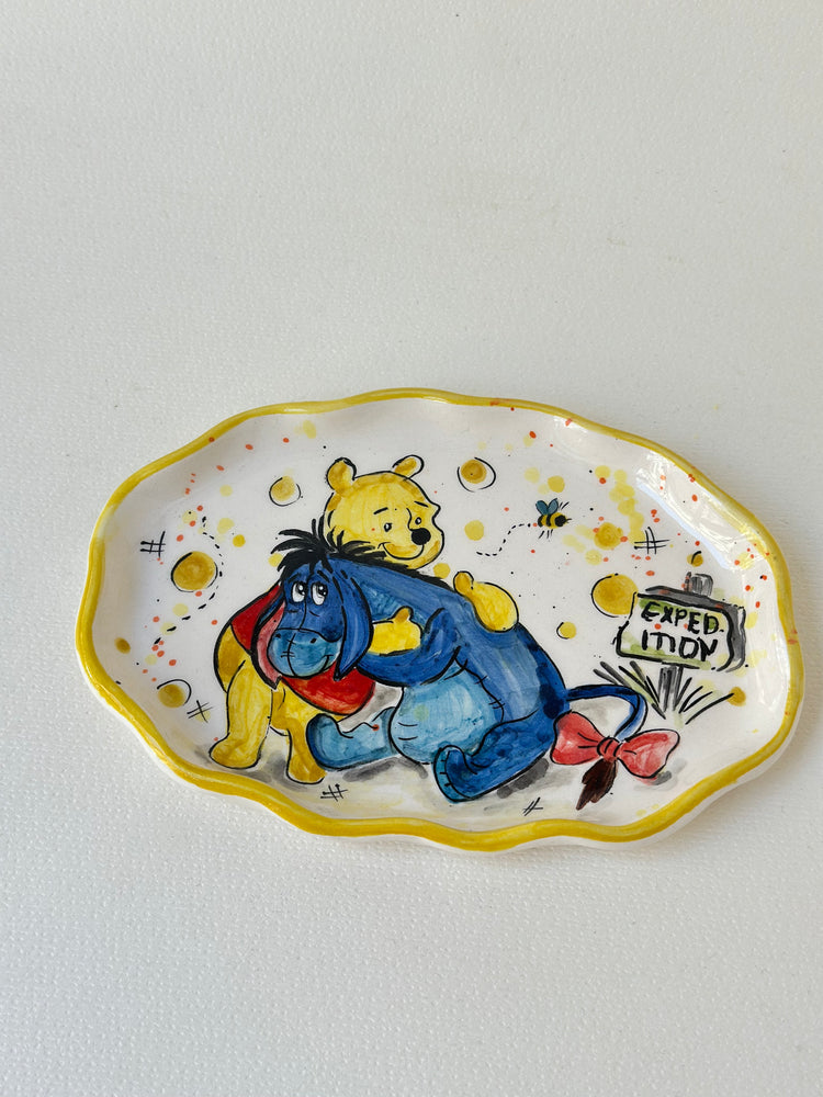 Winnie The Pooh and Donkey handmade plate
