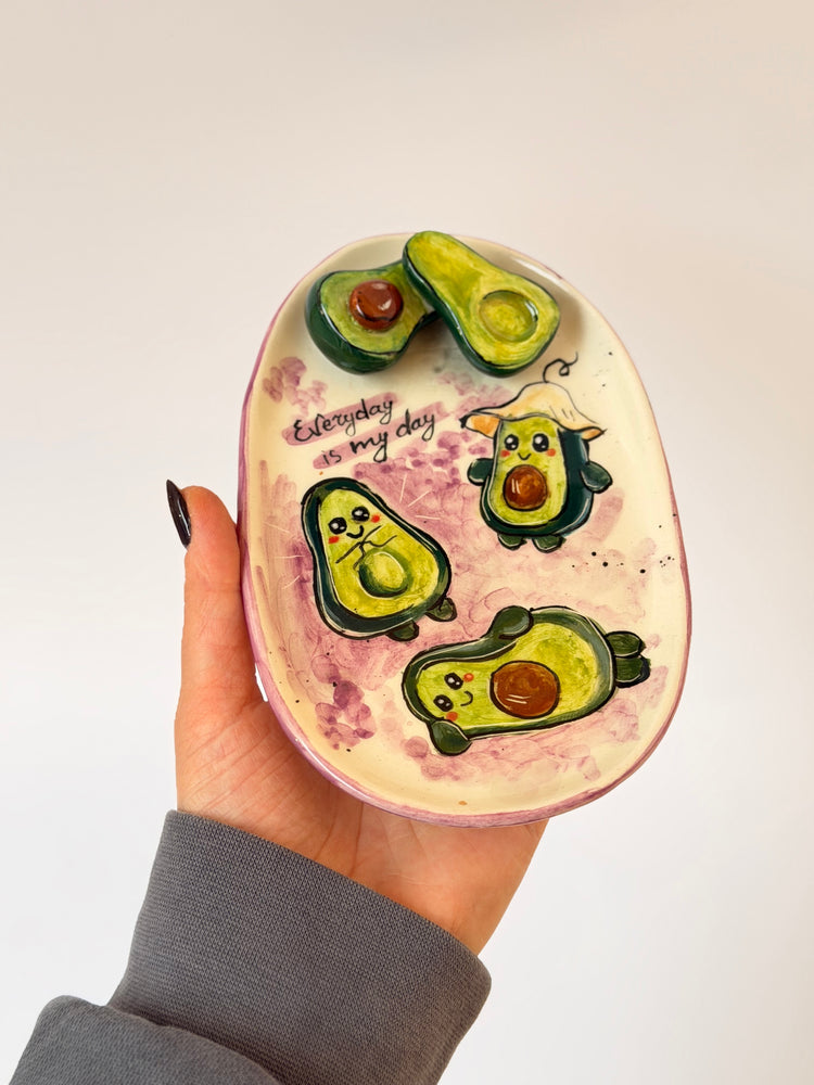 Avocado handmade ceramic plate