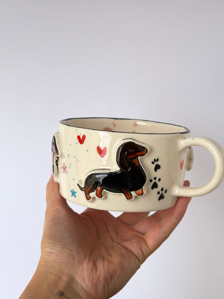 Dachshund dog handmade ceramic mug