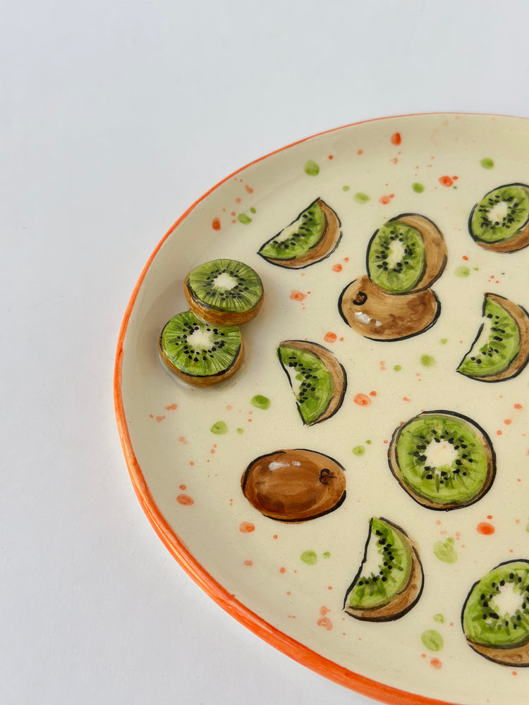 Kiwi handmade plate and mug