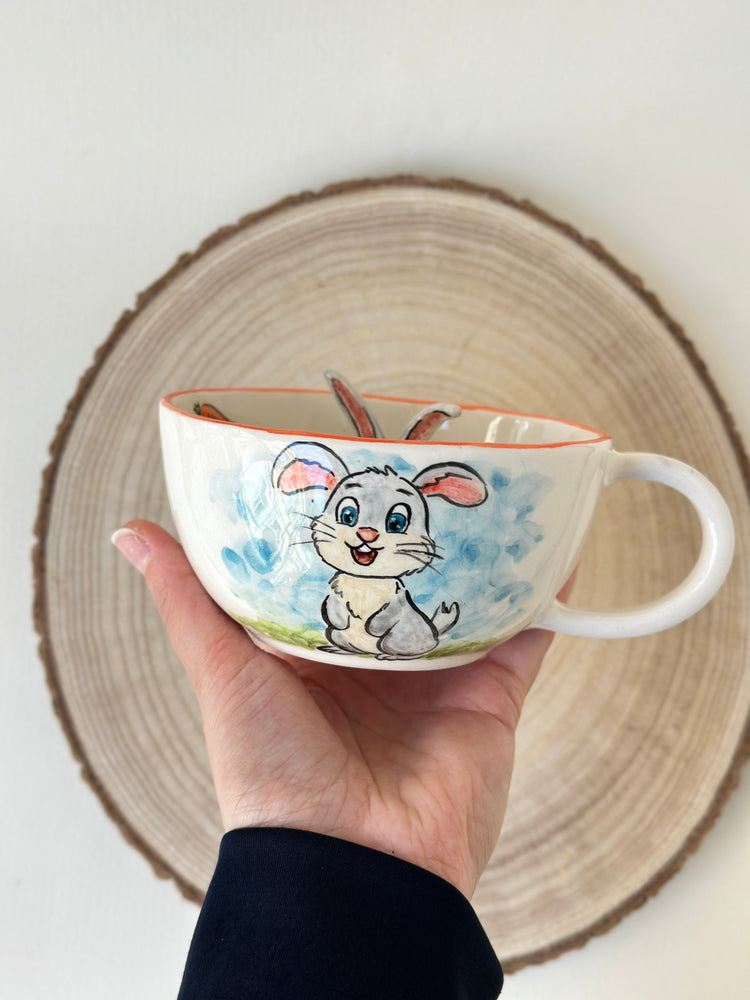 Rabbit handmade mug