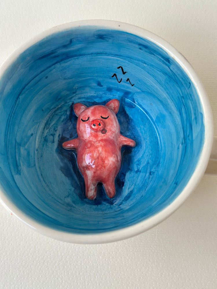 Pig handmade mug ceramic