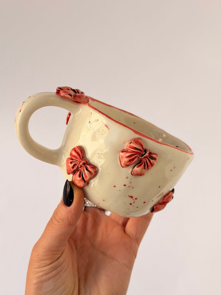 Pink handmade ceramic mug