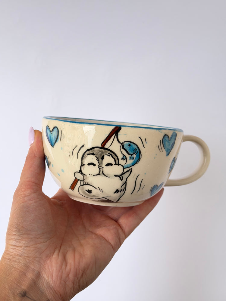 Penguin handmade ceramic mug
