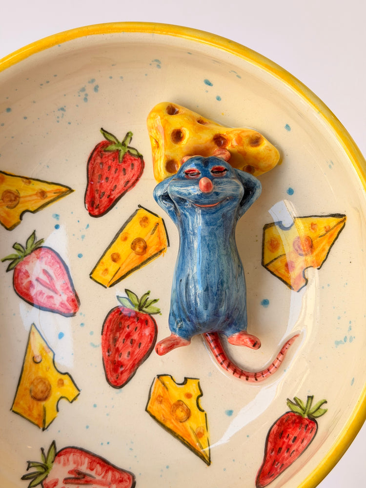 Little Chef handmade ceramic bowl (Note: This product has a small, faint crack that does not affect its usability in any way. It is fully functional and safe to use)