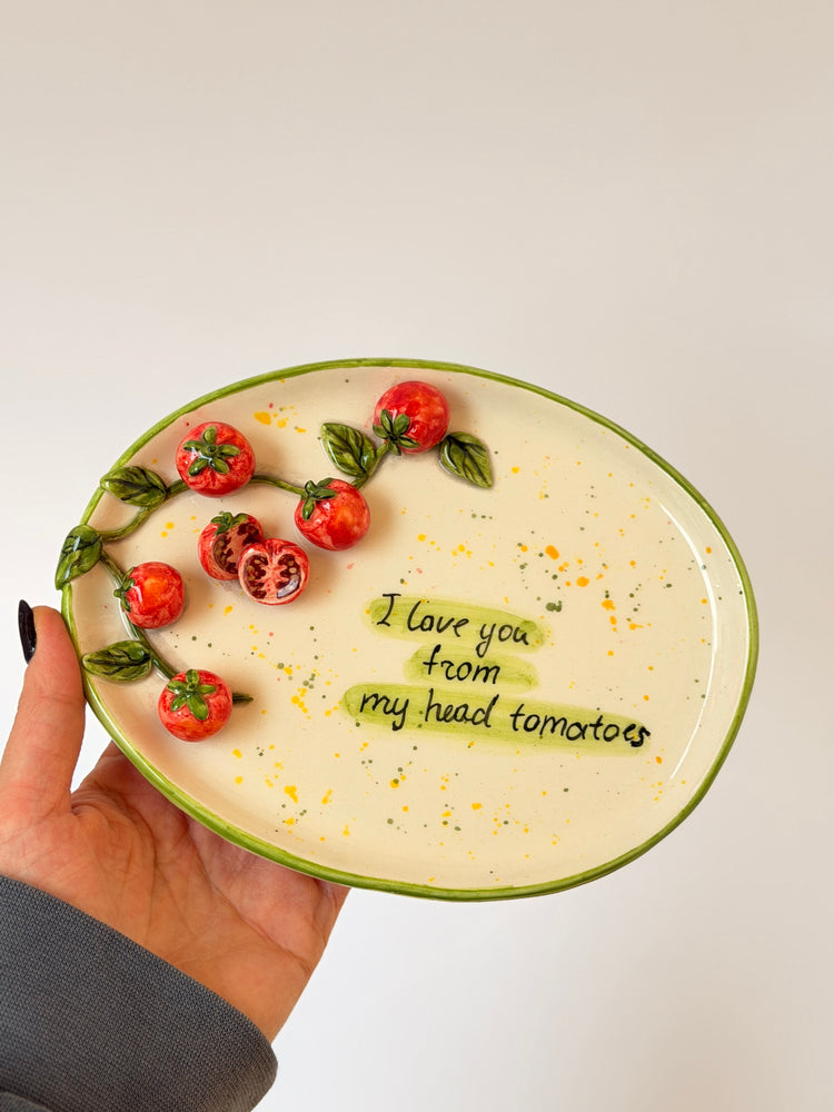 Tomato handmade ceramic plate
