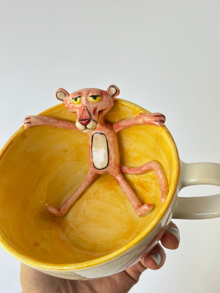 Pink handmade ceramic mug