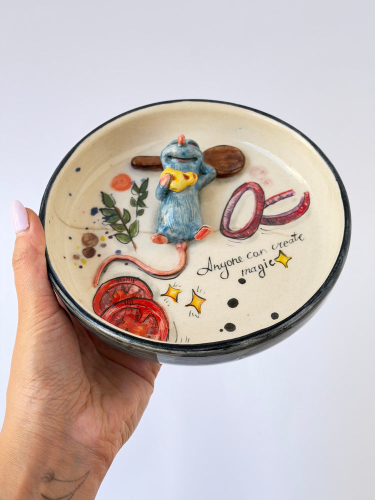 Little Chef handmade ceramic bowl (Note: The product is being sold at a discounted price due to a minor defect.)