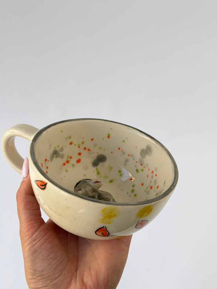 Cat handmade ceramic mug