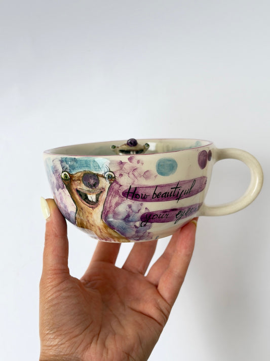 Ground sloth handmade ceramic mug