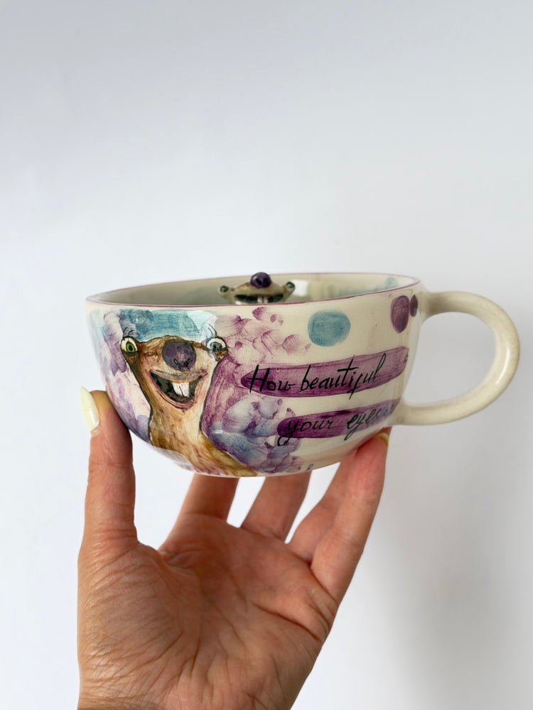 Ground sloth handmade ceramic mug