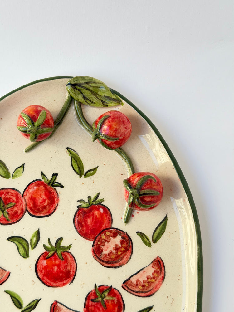 Tomato handmade ceramic plate