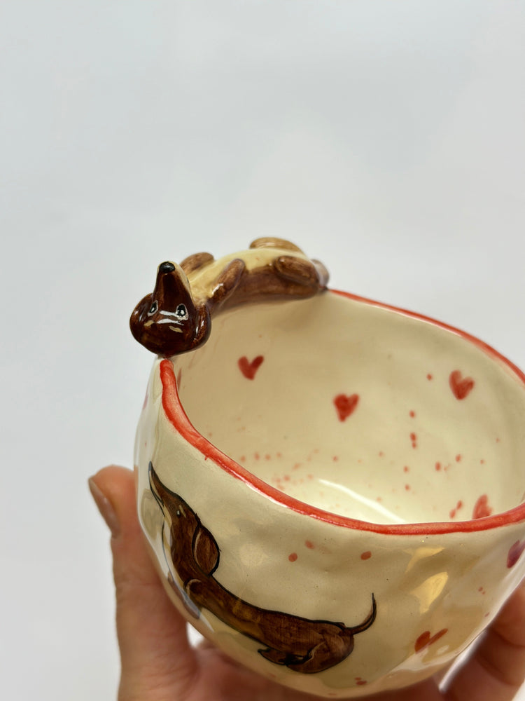 Dachshund handmade bowl