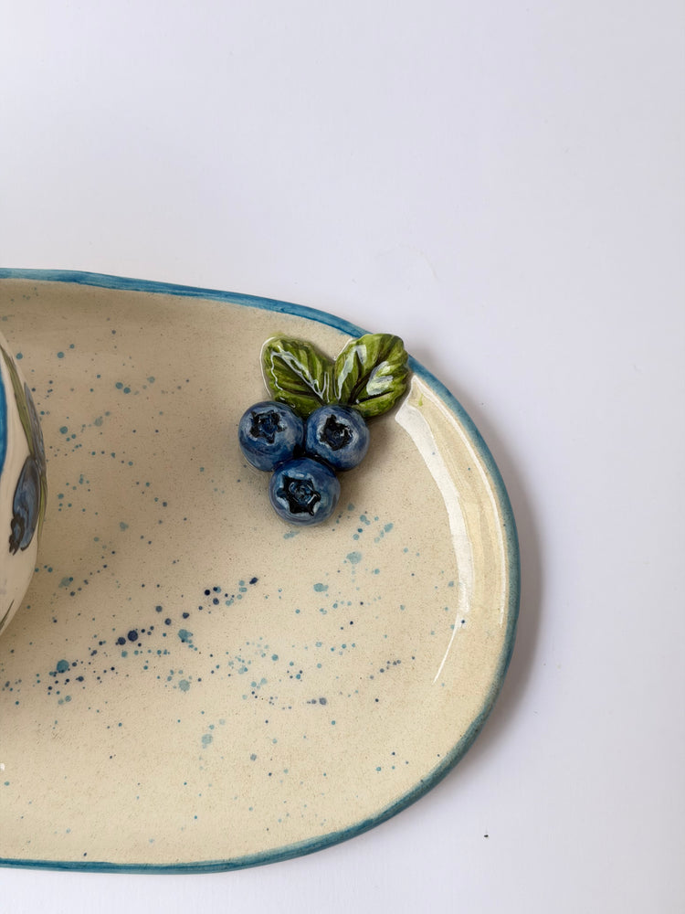 Blueberry handmade ceramic mug