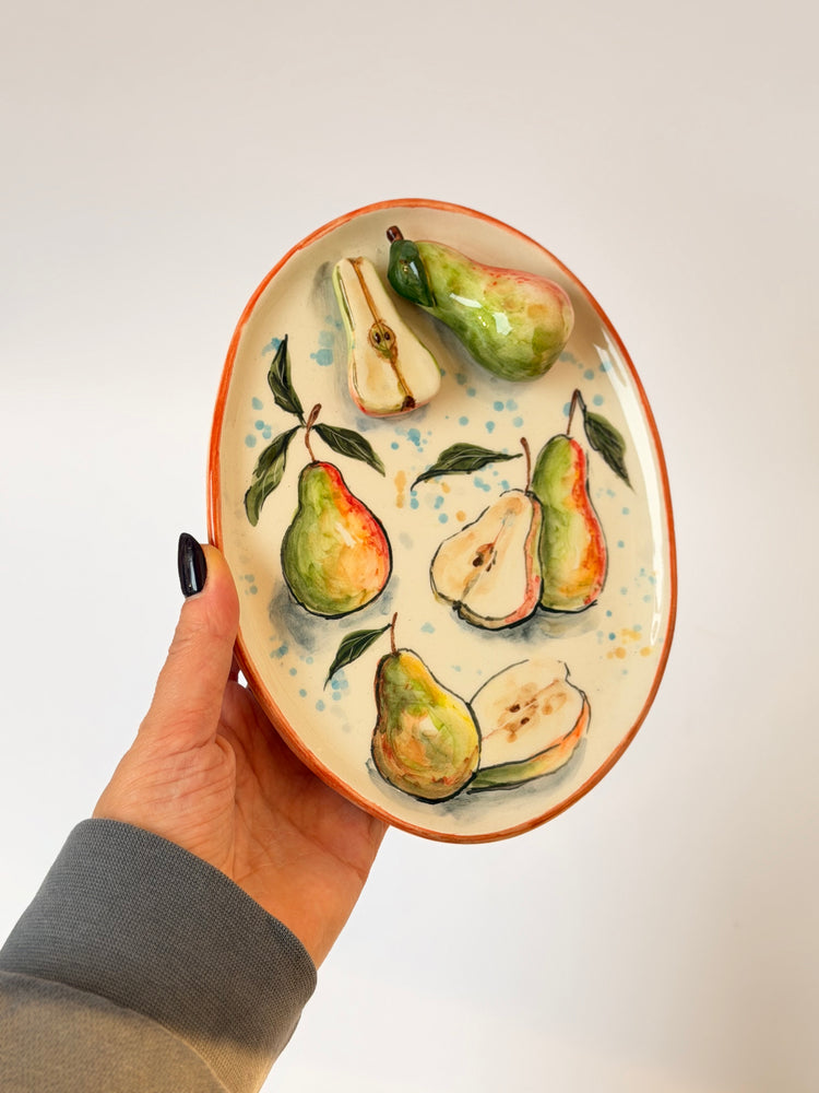 Pear handmade ceramic plate