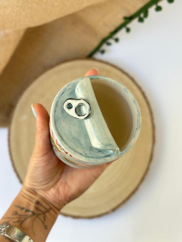 Canned goods handmade ceramic mug