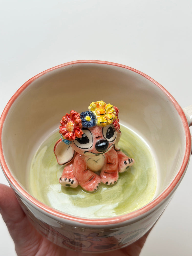 Pink Stitch handmade mug