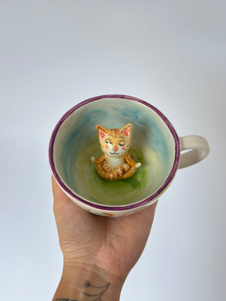 Cat handmade ceramic mug