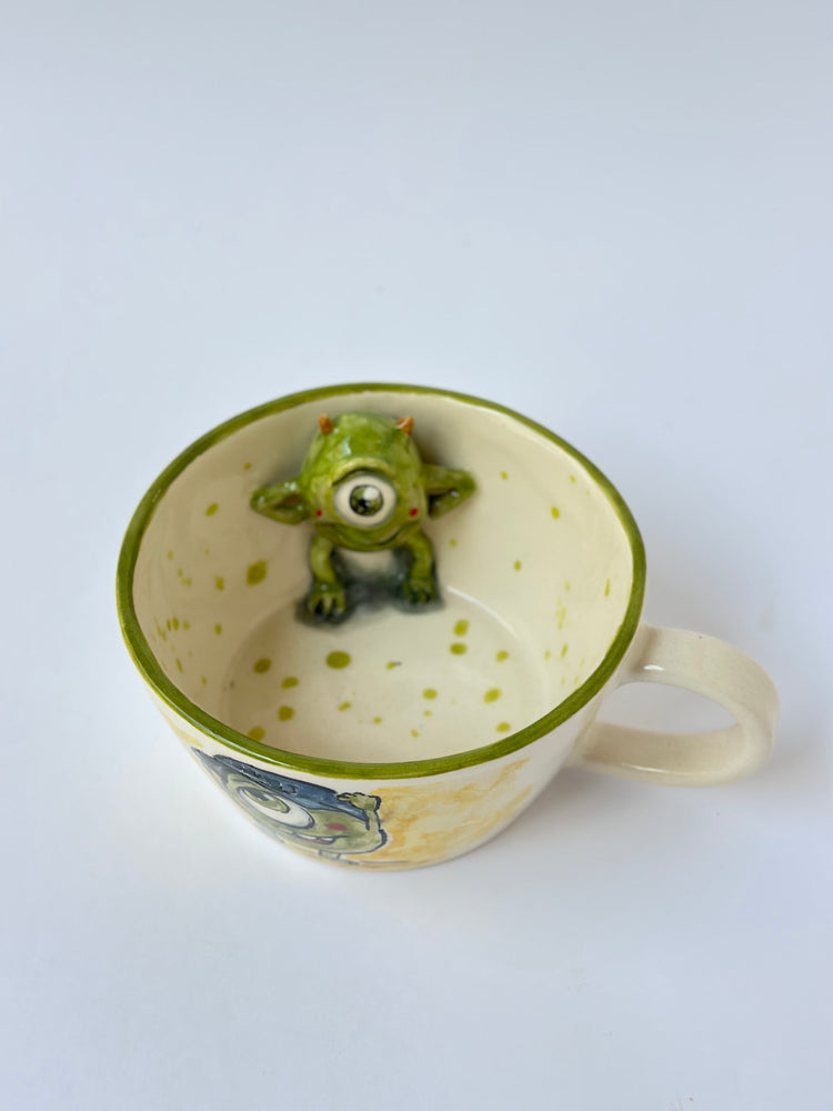 One eye Monster handmade mug