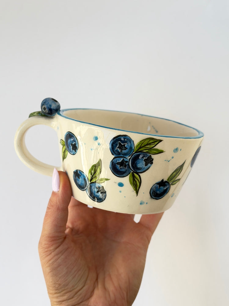 Blueberry handmade ceramic mug