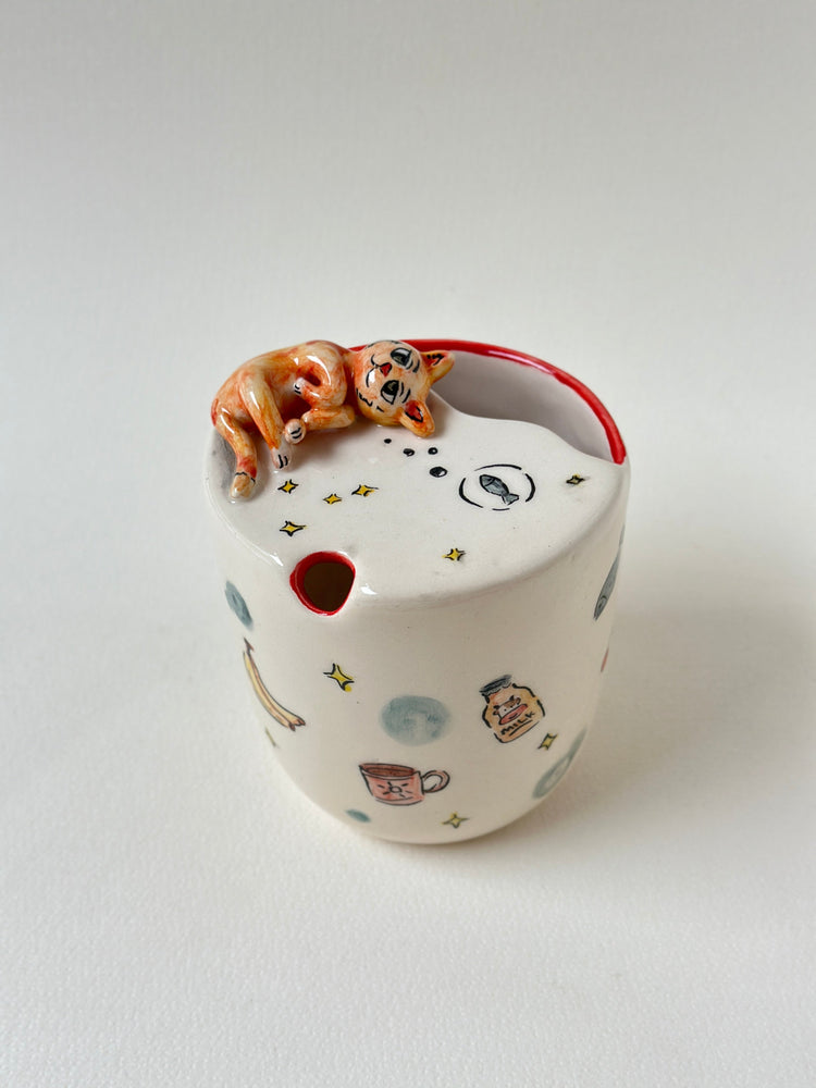 Cat handmade takeaway mug