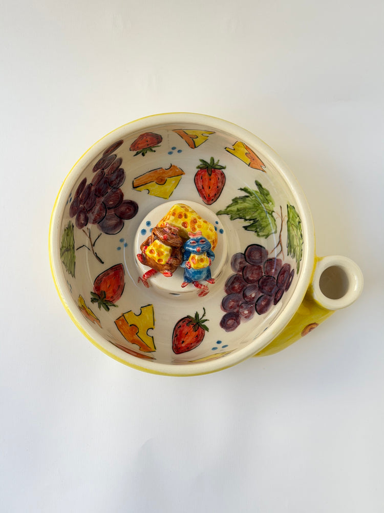 Little Chet and brother handmade ceramic washing fruit bowl