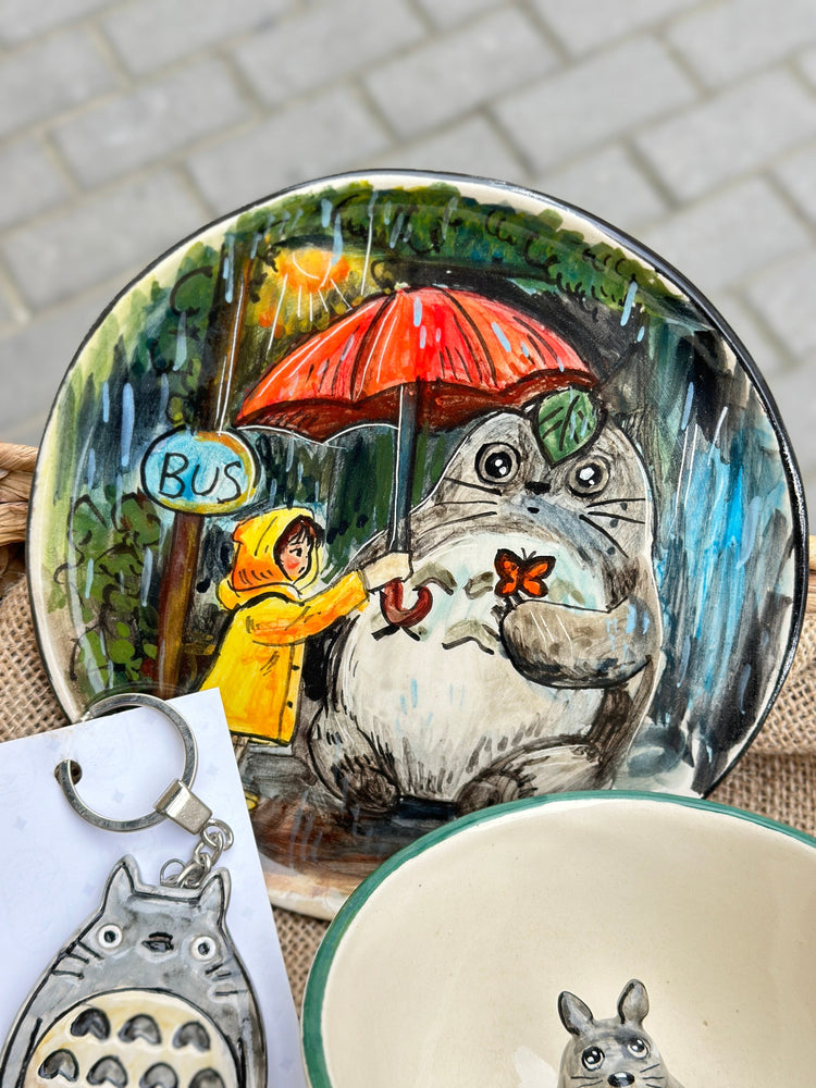 Totoro handmade gift box ( plate, mug, keychain)