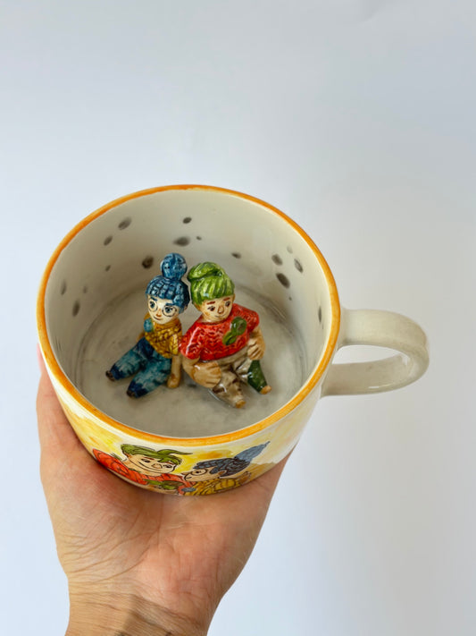 Couple handmade ceramic mug