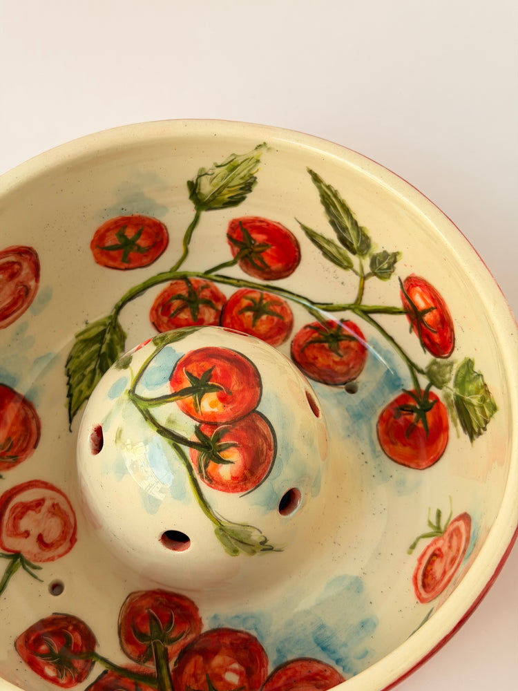 Tomato handmade ceramic washing bowl