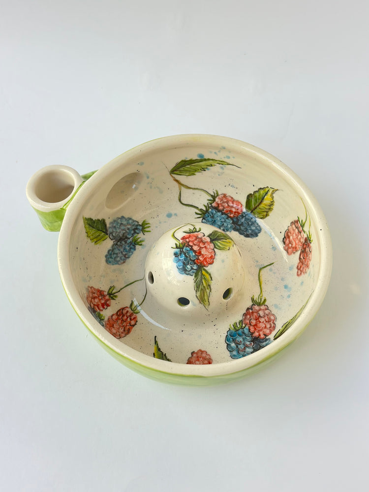 Handmade ceramic fruit washing bowl