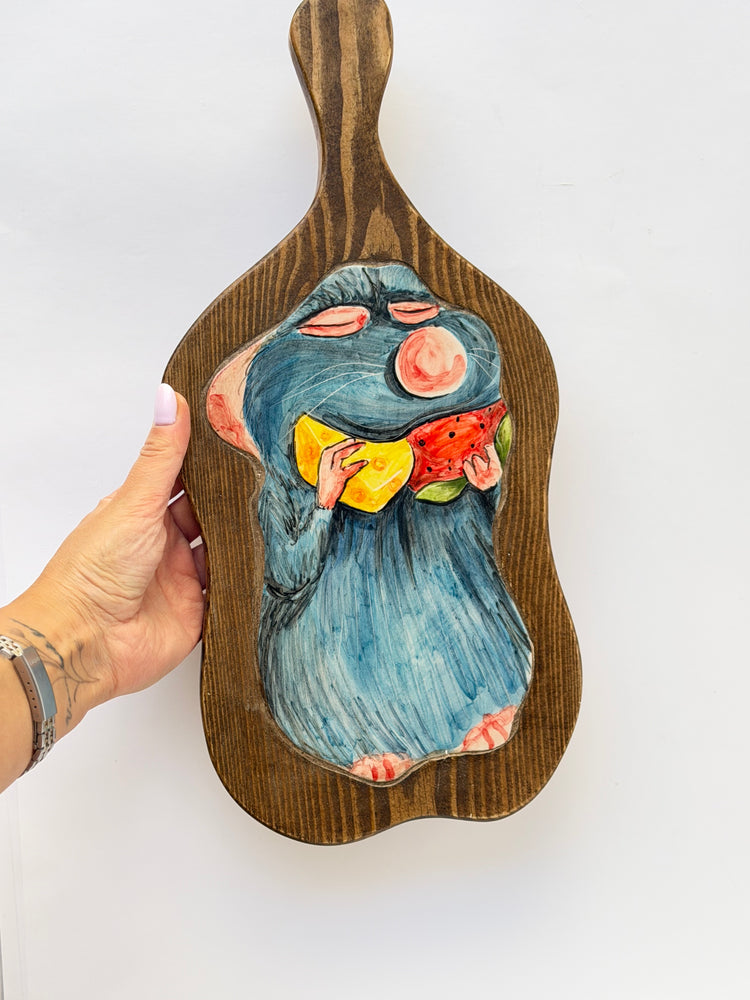 Little Chef handmade ceramic wooden serving tray