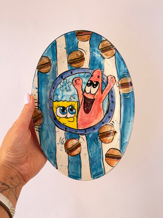 Handmade ceramic plate Star and Sponge
