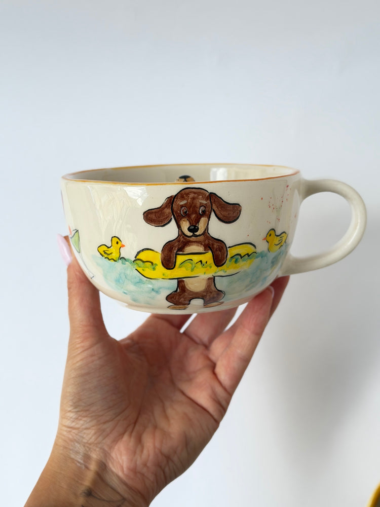 Dachshund dog handmade ceramic mug