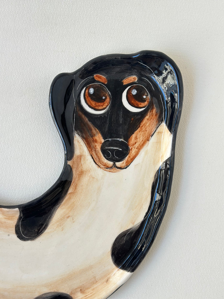 Dachshund handmade plate