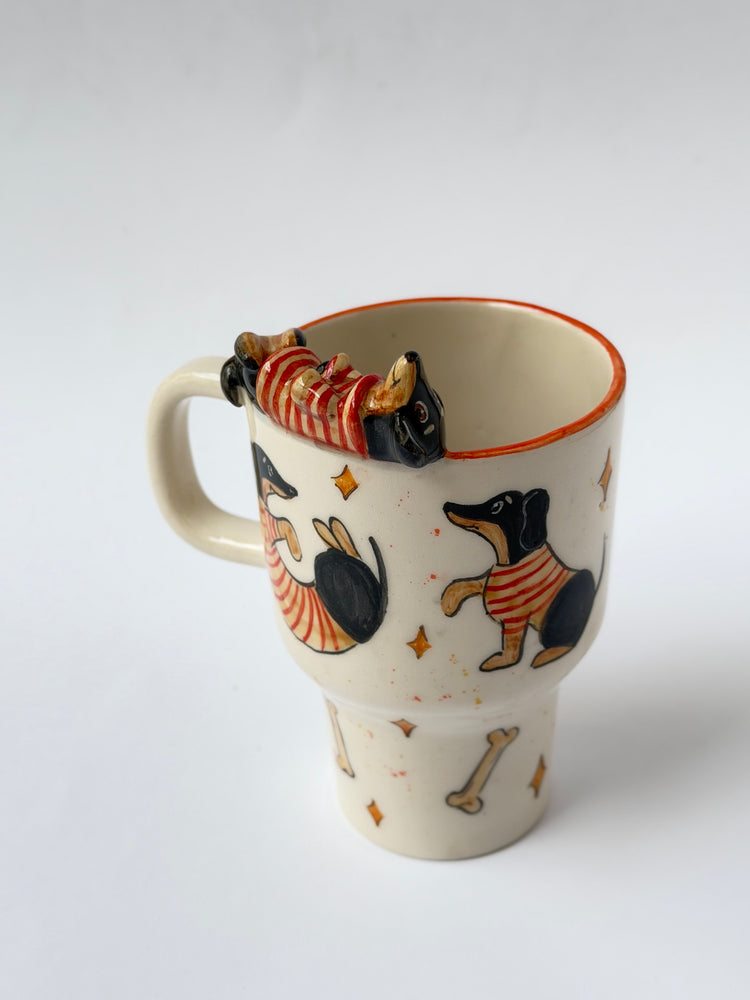 Dachshund dog handmade takeaway mug