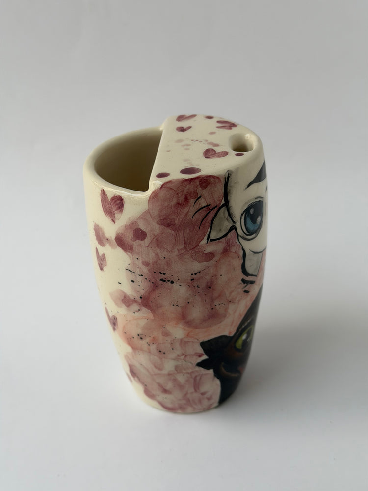 Dragons handmade ceramic takeaway mug