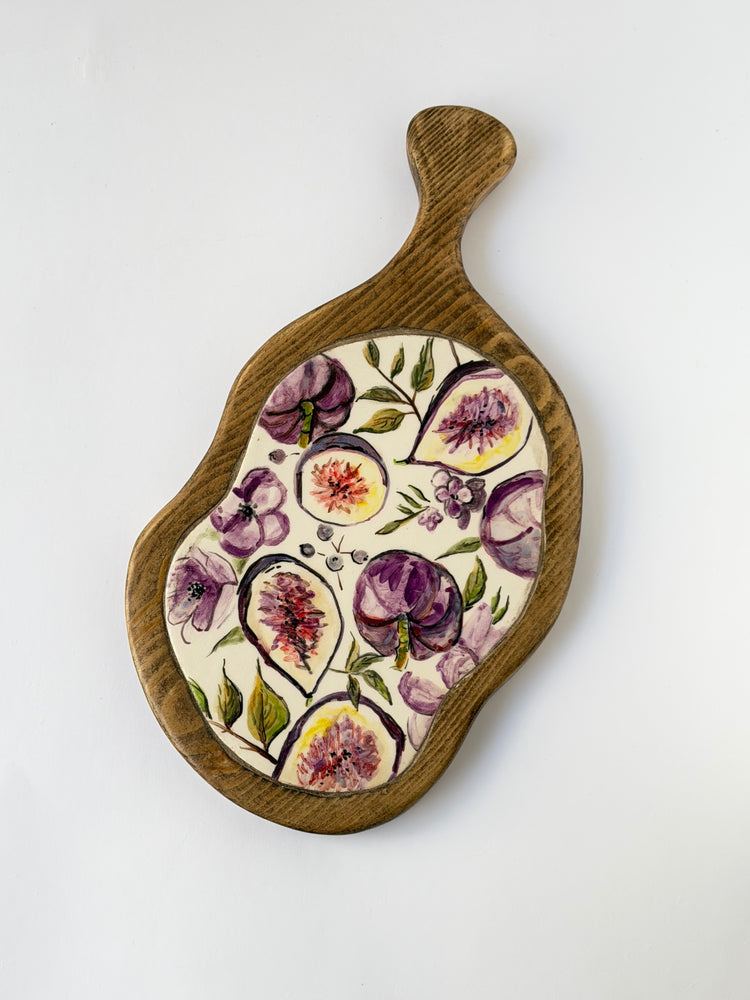 Fig Handmade ceramic wooden serving tray