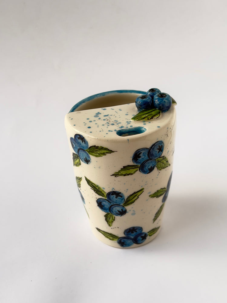 Blueberry takeaway handmade mug