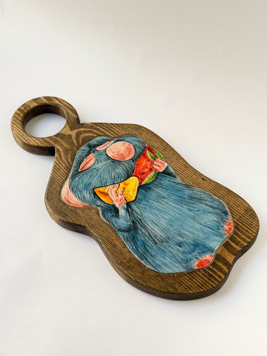 Little Chef handmade ceramic wooden serving tray